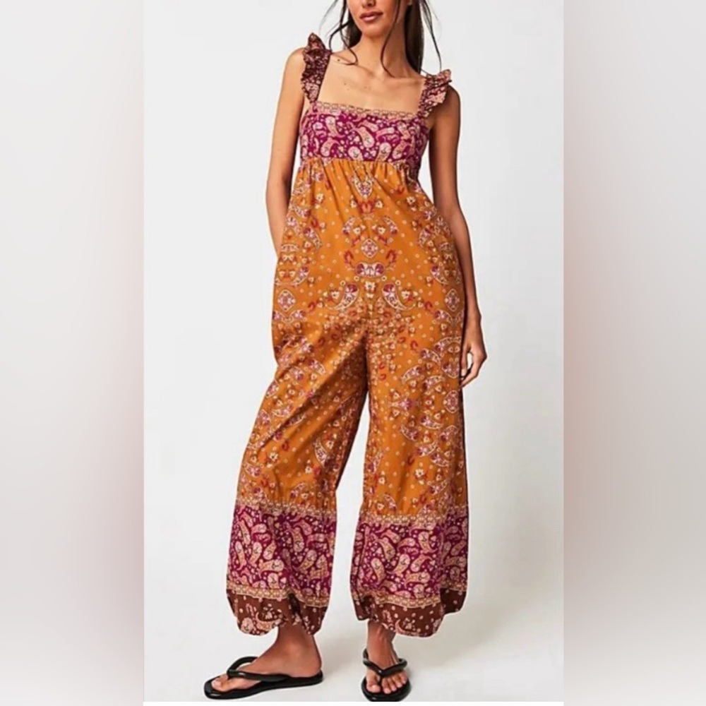 New Free People Bali Albright Jumpsuit Sz Sm